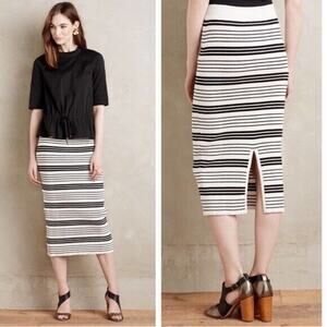 Athropologie Moth Striped Serilda Knit Pencil Midi skirt Size XSmall